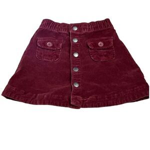 Kid's Tucker & Tate Burgundy Button Front Corduroy Skirt